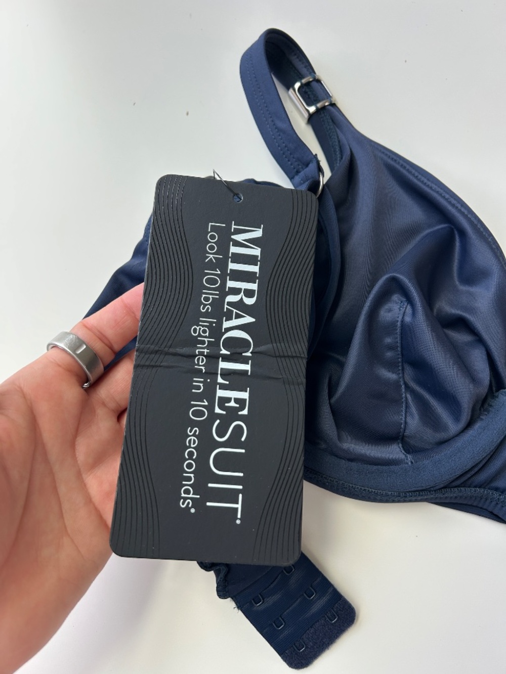 Miraclesuit size 34DD Surplice Bra swim top blue underwire adjustable NEW - Picture 6 of 9